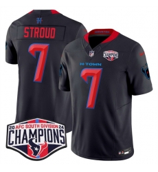 Men Houston Texans 7 C J  Stroud Navy 2nd Alternate F U S E  2024 AFC South Division Champions Vapor Limited Stitched Football Jersey