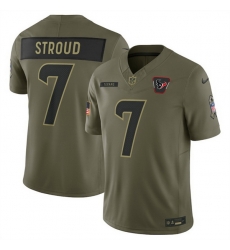 Men Houston Texans 7 C J Stroud Olive 2025 Salute to Service Limited Stitched Football Jersey Men Houston Texans 7 C J Stroud Olive 2025 Salute to Service Limited Stitched Football Jersey