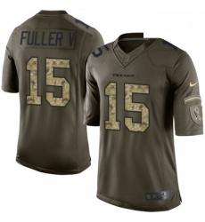 Men Nike Houston Texans 15 Will Fuller V Limited Green Salute to Service NFL Jersey