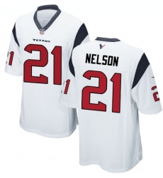 Men Nike Houston Texans 21 Steven Nelson White Vapor Limited Jersey