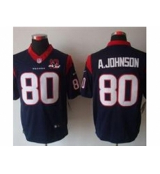 Nike Houston Texans 80 Andre Johnson Blue Limited W 10th Patch NFL Jersey