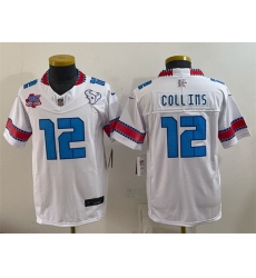 Youth Houston Texans 12 Nico Collins White 2026 25th Anniversary Patch F U S E HOUSTON US Rivalries Collection Limited Stitched Football Jersey Youth Houston Texans 12 Nico Collins White 2026 25th Anniversary Patch F U S E HOUSTON US Rivalries Collection Limited Stitched Football Jersey