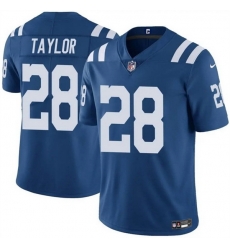 Men Indianapolis Colts 28 Jonathan Taylor Blue Vapor Limited Stitched Football Jersey Men Indianapolis Colts 28 Jonathan Taylor Blue Vapor Limited Stitched Football Jersey