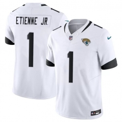 Men Jacksonville Jaguars 1 Travis Etienne Jr  White 2023 F U S E Vapor Untouchable Limited Stitched Jersey