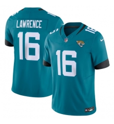 Men Jacksonville Jaguars 16 Trevor Lawrence Nike Teal Vapor F U S E Limited Jerseys Men Jacksonville Jaguars 16 Trevor Lawrence Nike Teal Vapor F U S E Limited Jerseys