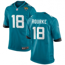 Men Jacksonville Jaguars 18 Nathan Rourke Teal Stitched Game Jersey