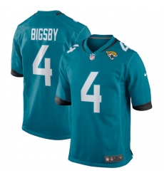 Men Jacksonville Jaguars 4 Tank Bigsby Teal Stitched Game Jersey