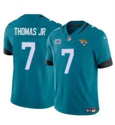 Men Jacksonville Jaguars 7 Brian Thomas Jr Teal 2024 Draft Vapor Untouchable Limited Stitched Jersey