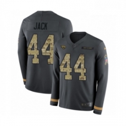 Men Nike Jacksonville Jaguars 44 Myles Jack Limited Black Salute to Service Therma Long Sleeve NFL Jersey