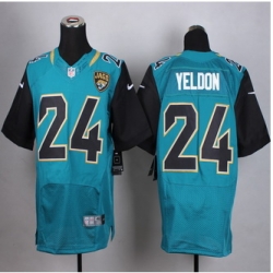 New Jacksonville Jaguars #24 T.J. Yeldon Teal Green Team Color Men Stitched NFL Elite Jersey