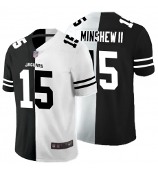 Nike Jaguars 15 Gardner Minshew II Black And White Split Vapor Untouchable Limited Jersey (1)