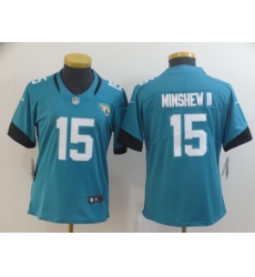 Women Jaguars 15 Gardner Minshew II Teal Vapor Untouchable Limited Jersey