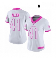 Womens Jacksonville Jaguars 41 Josh Allen Limited White Pink Rush Fashion Football Jersey