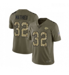 Men Kansas City Chiefs 32 Tyrann Mathieu Limited Olive Camo 2017 Salute to Service Football Jersey