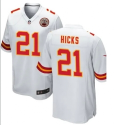 Men Kansas City Chiefs Jaden Hicks White #21 Stitched Vapor Limited Jersey