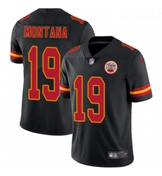 Men Nike Kansas City Chiefs 19 Joe Montana Limited Black Rush Vapor Untouchable NFL Jersey