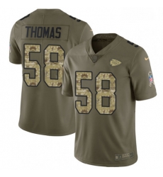 Men Nike Kansas City Chiefs 58 Derrick Thomas Limited OliveCamo 2017 Salute to Service NFL Jersey