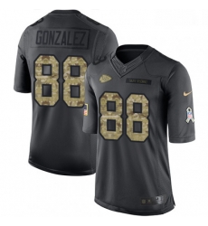 Men Nike Kansas City Chiefs 88 Tony Gonzalez Limited Black 2016 Salute to Service NFL Jersey