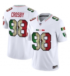 Men Las Vegas Raiders 98 Maxx Crosby White Mexico F U S E Vapor Stitched Football Jersey Men Las Vegas Raiders 98 Maxx Crosby White Mexico F U S E Vapor Stitched Football Jersey