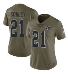 Nike Raiders #21 Gareon Conley Olive Womens Stitched NFL Limited 2017 Salute to Service Jersey