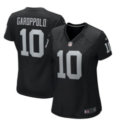 Women Las Vegas Raiders 10 Jimmy Garoppolo Black Stitched Game Jersey