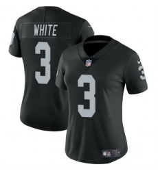 Women Las Vegas Raiders 3 Zamir White Black Vapor Stitched Jersey