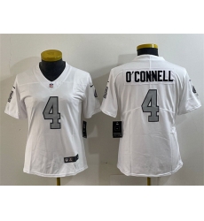 Women Las Vegas Raiders 4 Aidan O Connell White Color Rush Limited Stitched Jersey