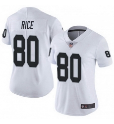 Women Las Vegas Raiders 80 Jerry Rice White Vapor Untouchabel Limited Jersey