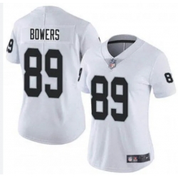 Women Las Vegas Raiders 89 Brock Bowers White 2024 Draft Vapor Stitched Football Jersey