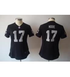 Women Oakland Raiders 17# Denarius Moore Black Jersey