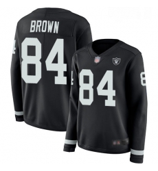 Womens Antonio Brown Limited Black Jersey Oakland Raiders Football 84 Jersey Therma Long Sleeve