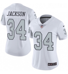 Womens Nike Oakland Raiders 34 Bo Jackson Elite White Rush Vapor Untouchable NFL Jersey