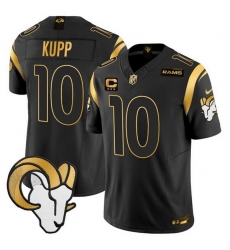 Men Los Angeles Rams 10 Cooper Kupp Black Gold 2025 F U S E With 3 Star C Patch Vapor Untouchable Stitched Football Jersey Men Los Angeles Rams 10 Cooper Kupp Black Gold 2025 F U S E With 3 Star C Patch Vapor Untouchable Stitched Football Jersey