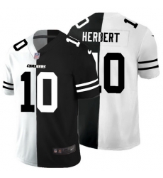 Los Angeles Chargers 10 Justin Herbert Men Black V White Peace Split Nike Vapor Untouchable Limited NFL Jersey