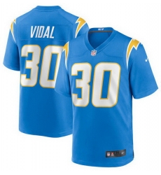 Men Los Angeles Chargers 2330 Kimani Vidal Blue 2025 Stitched Game Jersey Men Los Angeles Chargers 2330 Kimani Vidal Blue 2025 Stitched Game Jersey