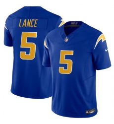 Men Los Angeles Chargers 5 Trey Lance Royal 2026 F U S E Vapor Limited Stitched Football Jersey
