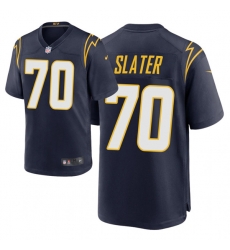 Men Los Angeles Chargers 70 Rashawn Slater 2021 NFL Draft Alternate Game Jersey   Navy