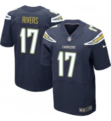 Men Nike Los Angeles Chargers 17 Philip Rivers Elite Navy Blue Team Color NFL Jersey