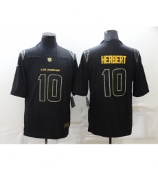 Men's Los Angeles Chargers #10 Justin Herbert Black Gold Throwback Limited Jersey