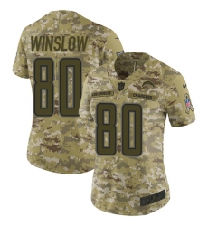 Nike Chargers #80 Kellen Winslow Camo Women Stitched NFL Limited 2018 Salute to Service Jersey