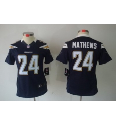 Nike Women San Diego Charger #24 Mathews Blue Color[Women Limited Jerseys]