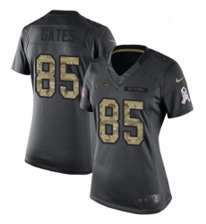 Womens Nike Los Angeles Chargers 85 Antonio Gates Limited Black 2016 Salute to Service NFL Jersey