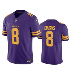 Men Minnesota Vikings 8 Kirk Cousins Purple 2023 F.U.S.E. Color Rush Stitched Jersey