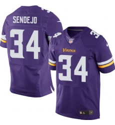 Men Nike Minnesota Vikings #34 Andrew Sendejo Purple Elite NFL Jersey