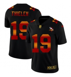 Minnesota Vikings 19 Adam Thielen Men Black Nike Red Orange Stripe Vapor Limited NFL Jersey