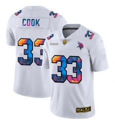 Minnesota Vikings 33 Dalvin Cook Men White Nike Multi Color 2020 NFL Crucial Catch Limited NFL Jersey