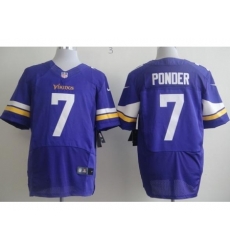 Nike Minnesota Vikings 7 Christian Ponder Purple Elite NFL Jersey