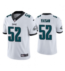 Men Nike Eagles 52 Davion Taylor White Vapor Limited NFL Stitched Jersey