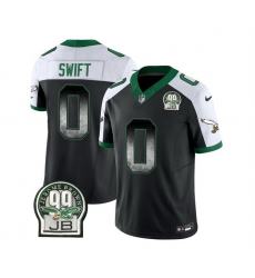 Men Philadelphia Eagles 0 D 27Andre Swift Black White 2023 F U S E  Throwback Vapor Untouchable Limited Stitched Football Jersey