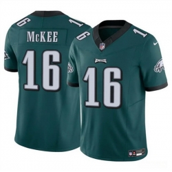 Men Philadelphia Eagles 16 Tanner McKee Green 2024 F U S E  Vapor Untouchable Limited Stitched Football Jersey